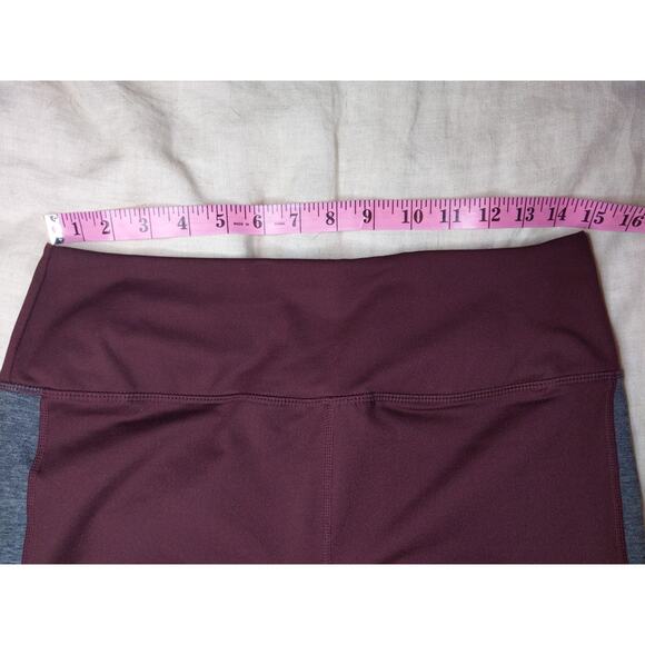 VUORI Burgundy Gray Performance Leggings High Waist Athleisure Yoga Activewear - Picture 6 of 8